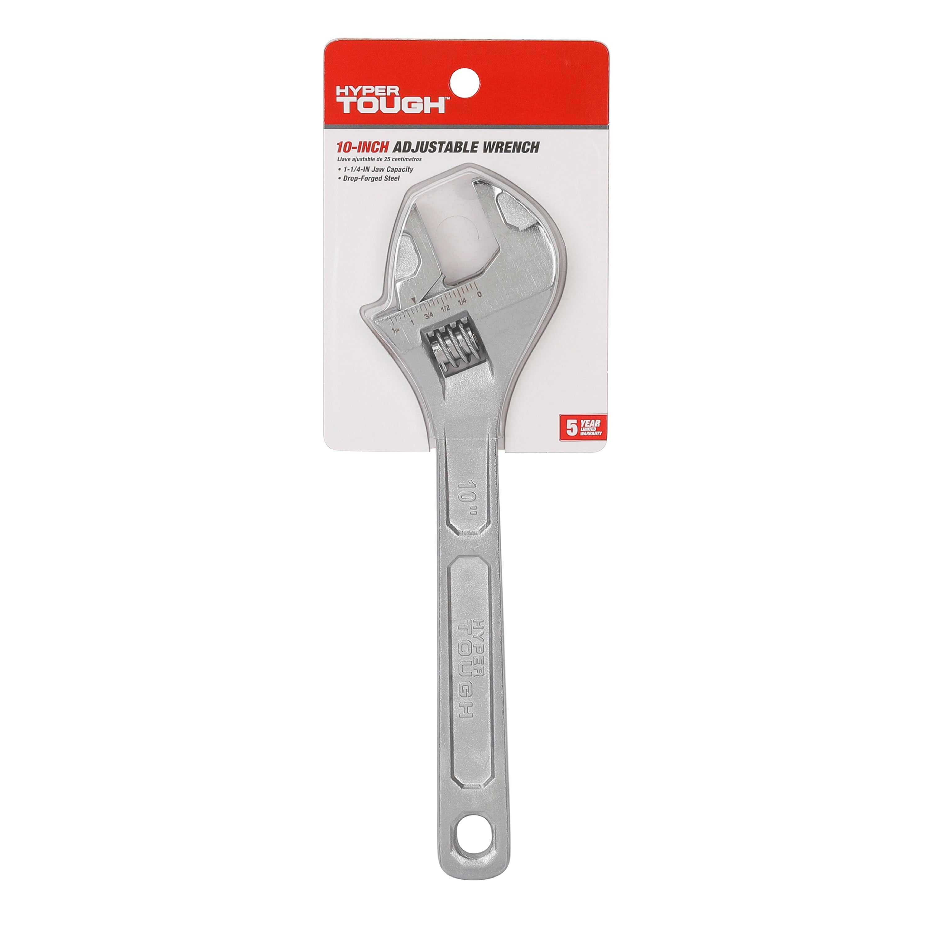 Hyper Tough 10-inch Adjustable Wrench, Steel Construction, Model 43181