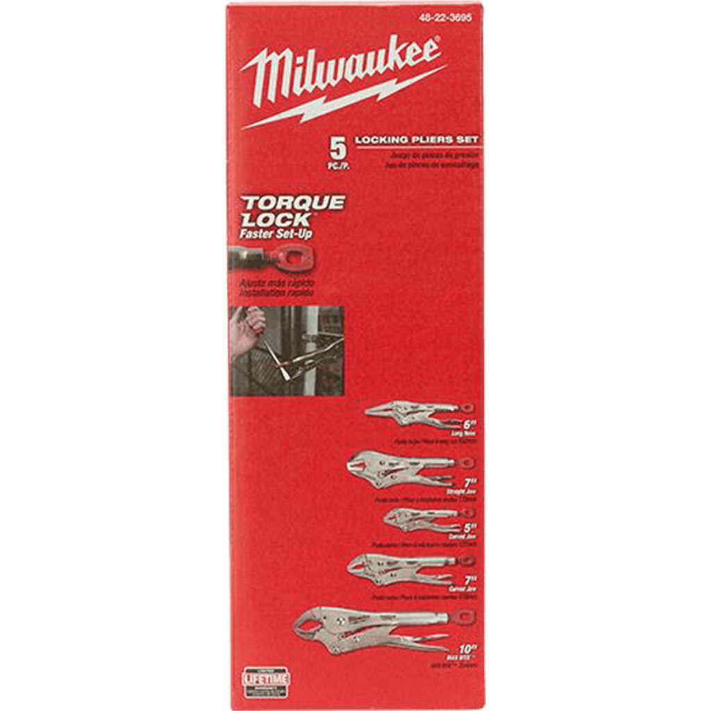 Milwaukee 48-22-3695 5Pc TORQUE LOCK Locking Pliers Kit