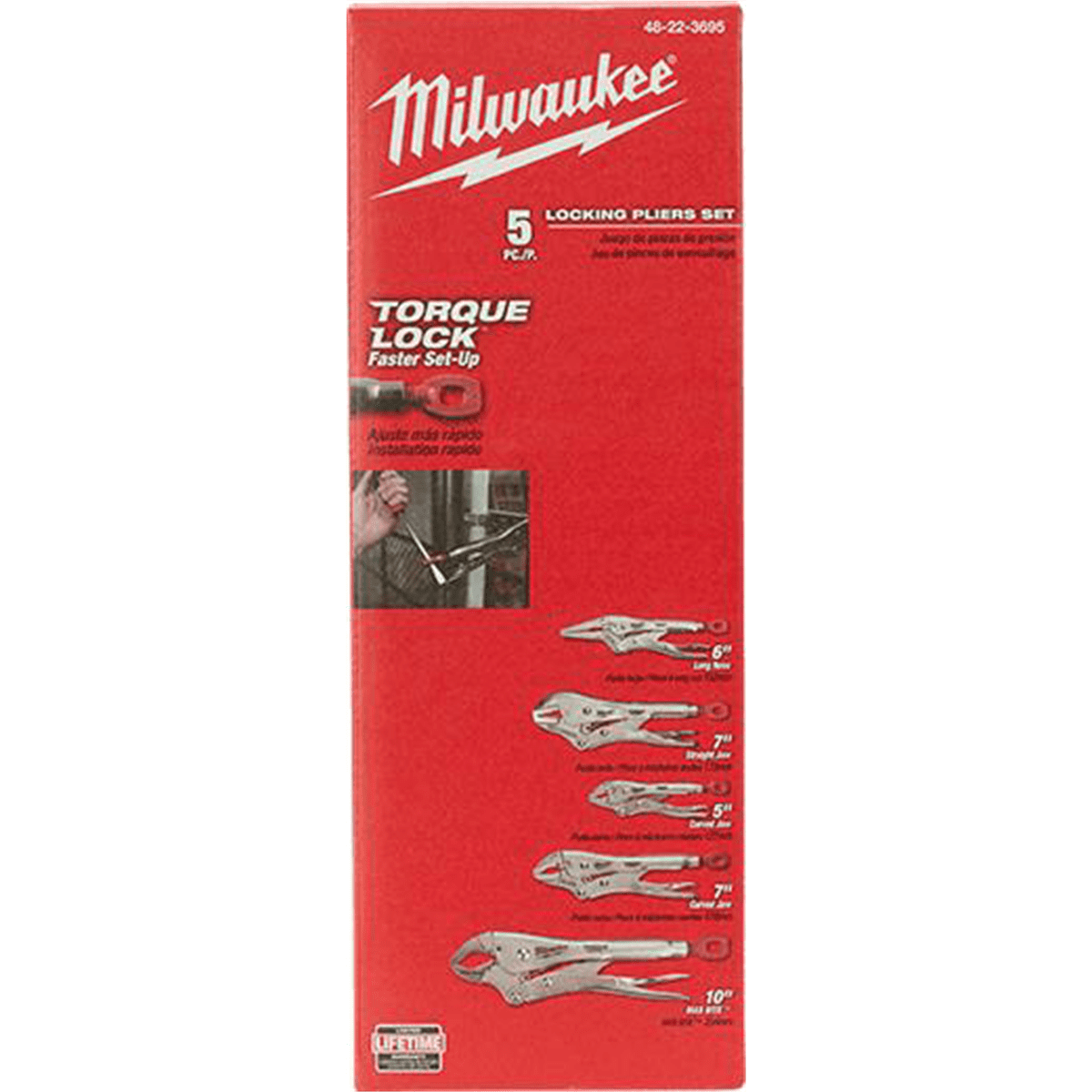 Milwaukee 48-22-3695 5Pc TORQUE LOCK Locking Pliers Kit