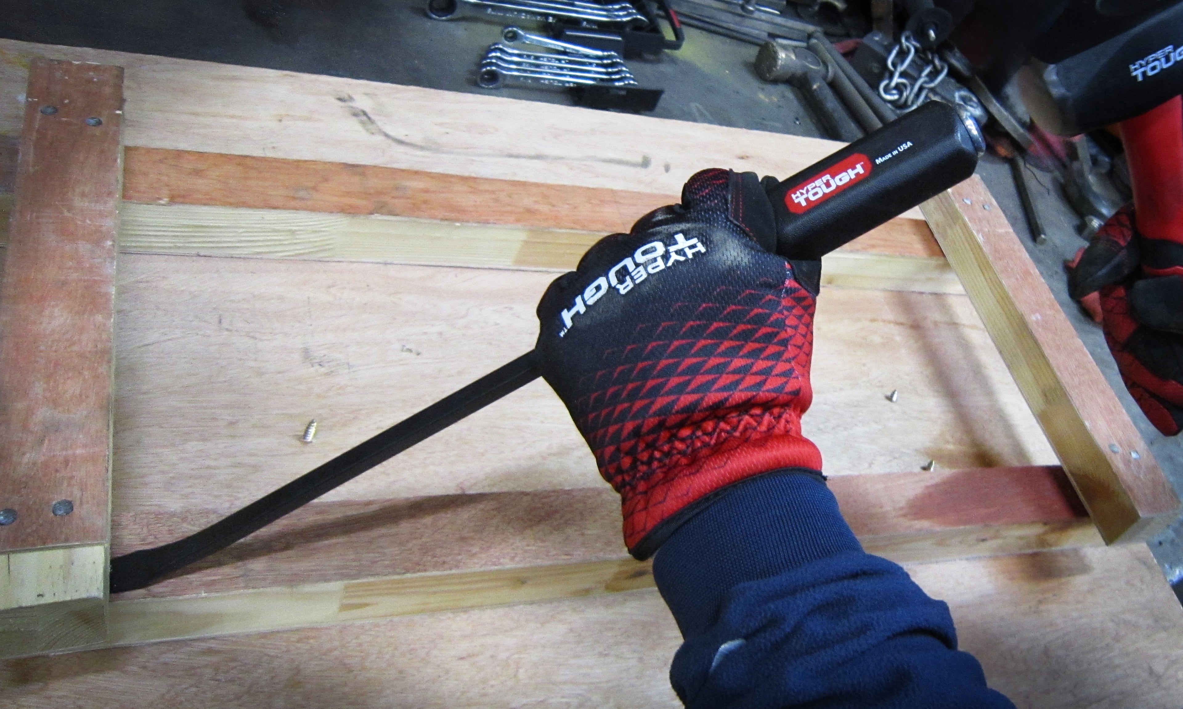 Hyper Tough 17-Inch Steel Pry Bar with Metal Striking Cap
