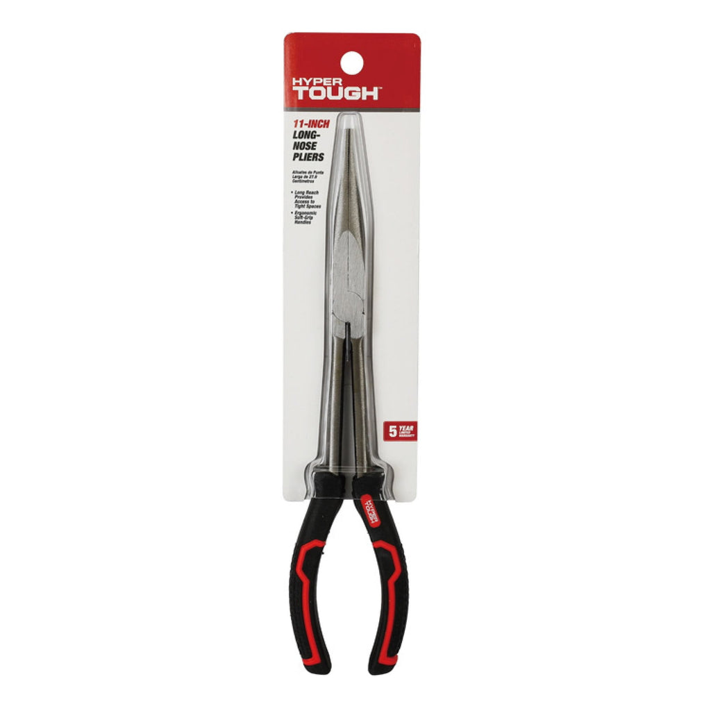 Hyper Tough 11-inch Long Nose Pliers with Ergonomic Soft Grip Handles