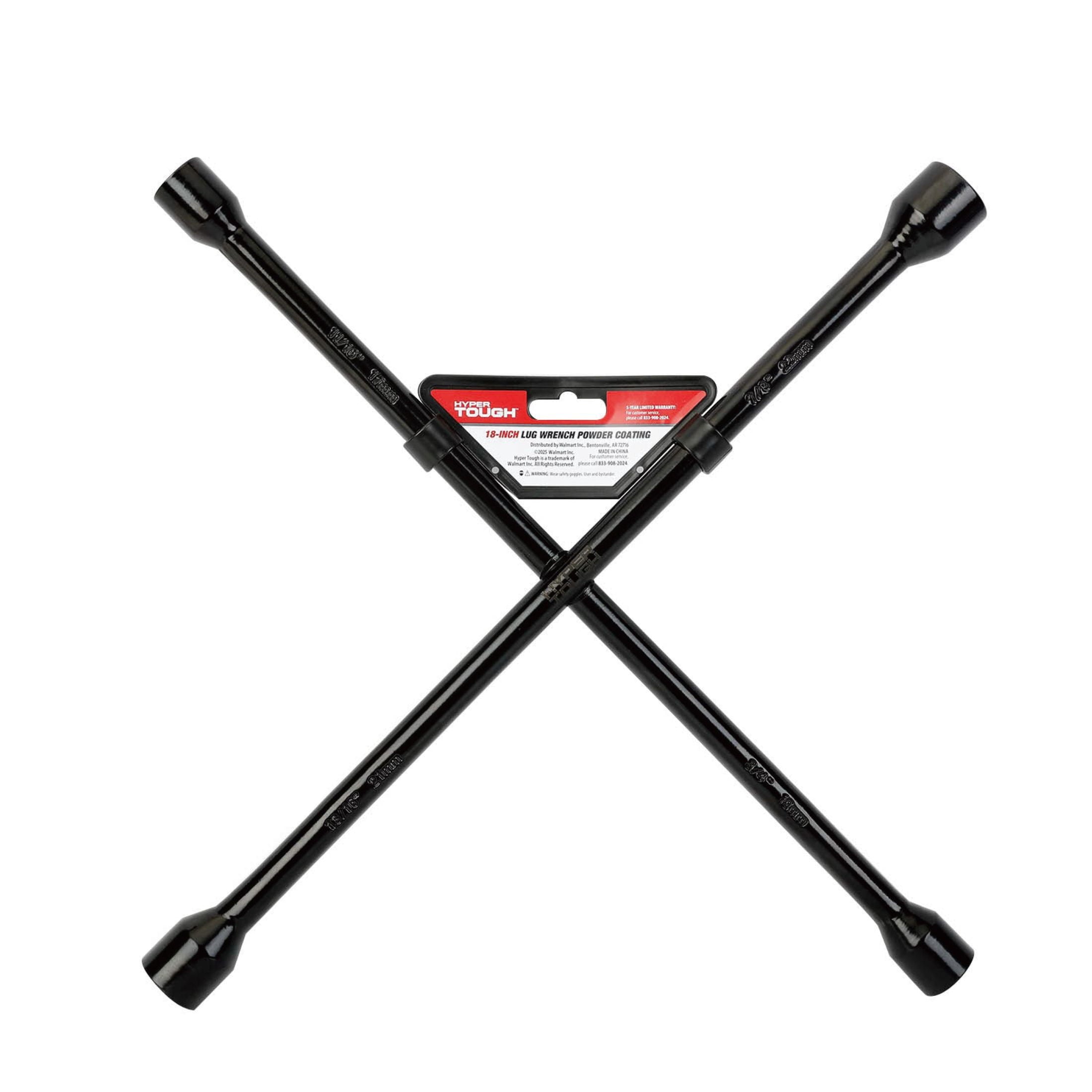 Hyper Tough 18-inch Durable Carbon Steel Lug Wrench for Tire Replacement