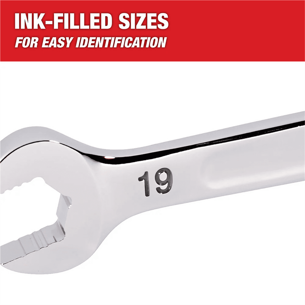 Milwaukee Tool 15MM Metric Ratcheting Combination Wrench, 12-Point, Steel, Chrome