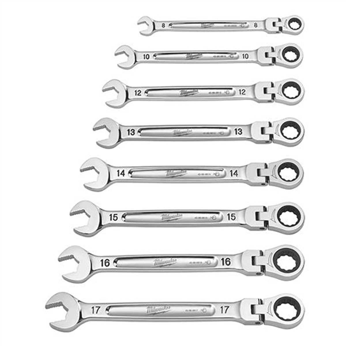 Milwaukee Tool 7pc Metric Flex Head Ratcheting Combination Wrench