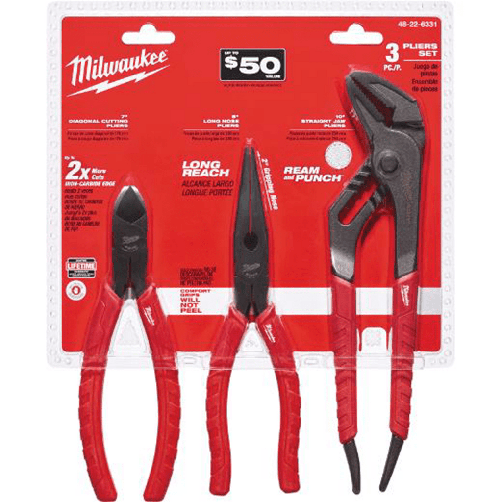 Milwaukee Tool Comfort Grip Pliers Kit - 3 PC