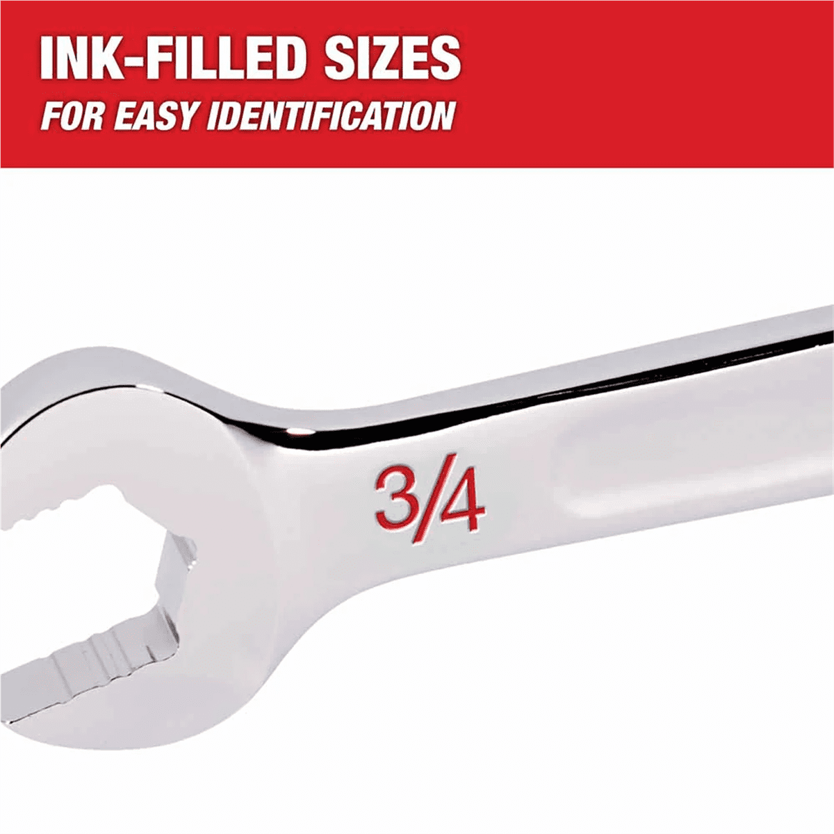 Milwaukee Tool 1-1/8 SAE Combination Wrench, 12-Point, Steel, Chrome, Ergonomic, I-Beam Handle