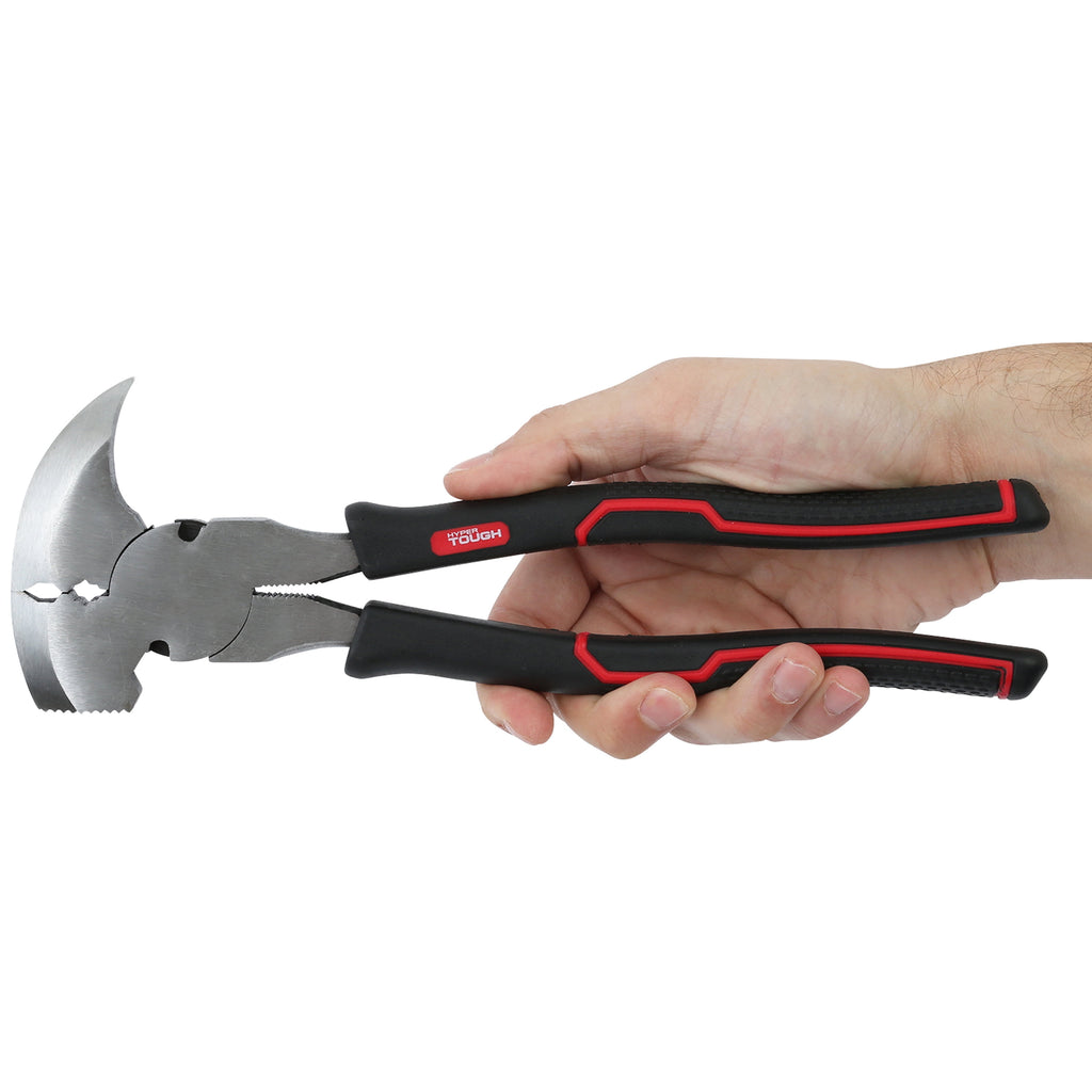 Hyper Tough 10-inch Demolition and Fencing Pliers with Soft Grip Handles