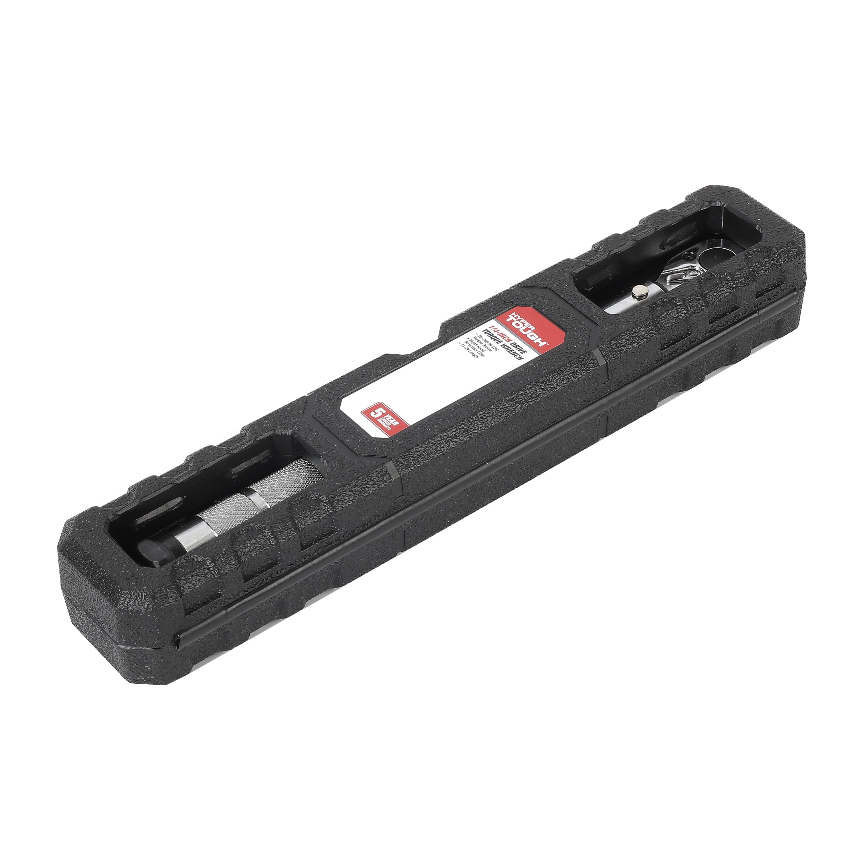 Hyper Tough 1/4-inch Drive Torque Wrench with Storage Case, 35-200 in-lbs