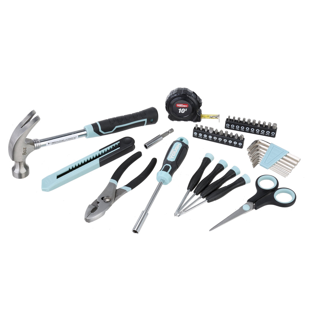 Hyper Tough 40-Piece Seafoam Household Tool Kit for Basic Repairs and DIY Projects